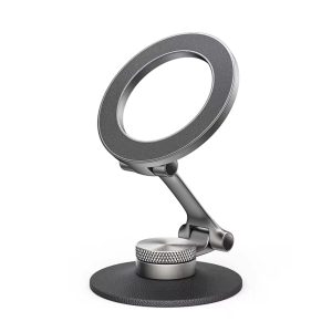 LISEN - Magnetic Phone Stand 360° Rotatable Desk Holder Strong Base Black